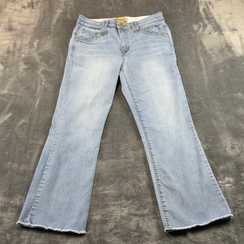 Democracy Ab Technology Light Wash Raw Hem Bootcut Jeans Size 2 B2531Q4KVXX